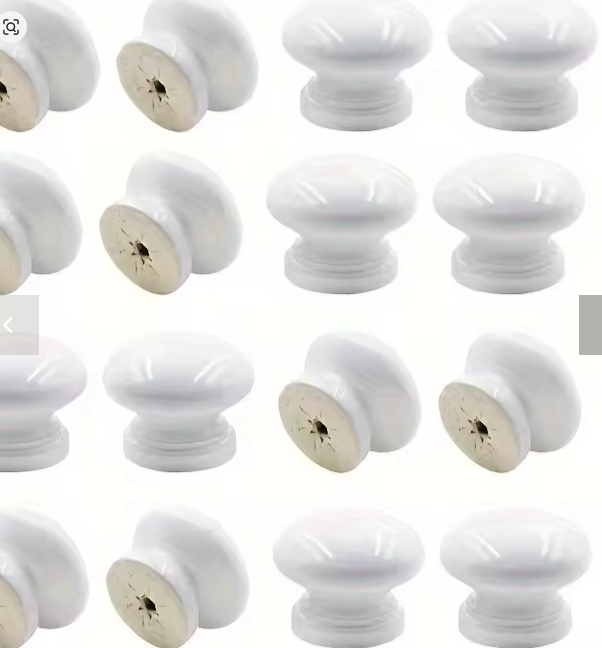 مقابض أدراج مستديرة بيضاء – مجموعة 12/24 قطعة للمطبخ والخزائن وغرف الأطفال