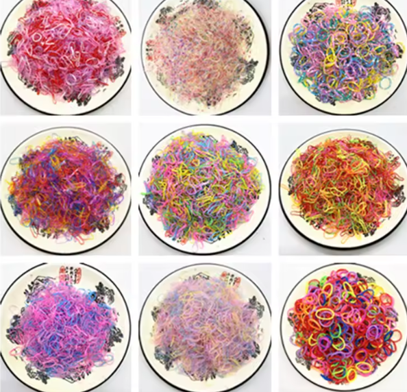 عبوة 500 ربطة شعر مطاطية صغيرة ملونة – إكسسوارات شعر للفتيات لتسريحات ذيل الحصان والكعك