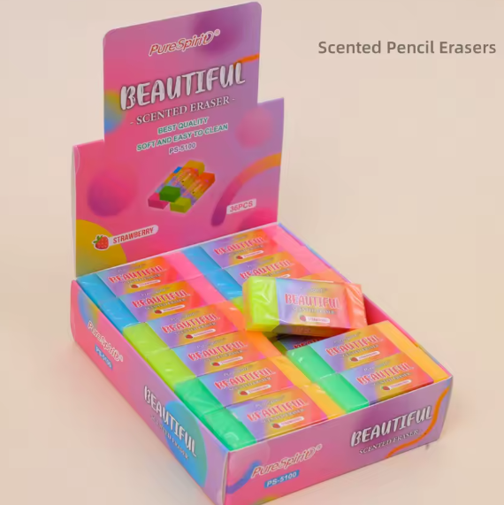 مجموعة ممحاة معطرة ملونة للأطفال – أدوات مدرسية ممتعة ورائحة حلوة، هدايا وقرطاسية