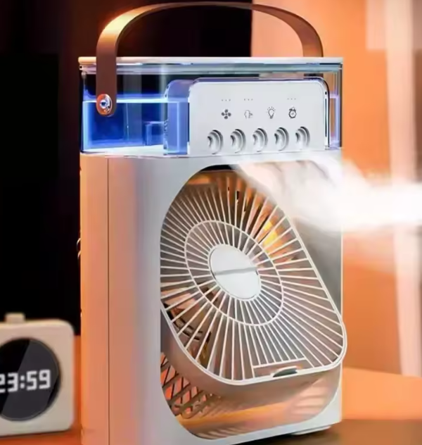 مروحة USB صغيرة مع رذاذ تبريد – 5 فتحات – للمكتب والمنزل