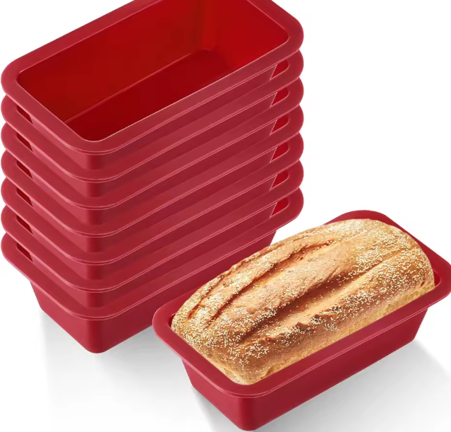 قالب خبز سيليكون مستطيل غير لاصق – لتجهيز الكعك والخبز والتوست، سهل الفك والتنظيف، أداة مثالية للمخبوزات