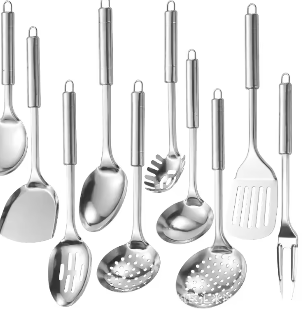 ملعقة شوربة من الفولاذ المقاوم للصدأ بتصميم خط مزدوج – أدوات مطبخ احترافية للاستخدام المنزلي والفندقي، قابلة لإضافة الشعار