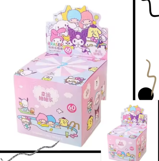 مجموعة 60 ممحاة سانريو كورومي Kawaii – هدايا لطيفة للأطفال والطلاب، تشمل هيلو كيتي وسينامورول