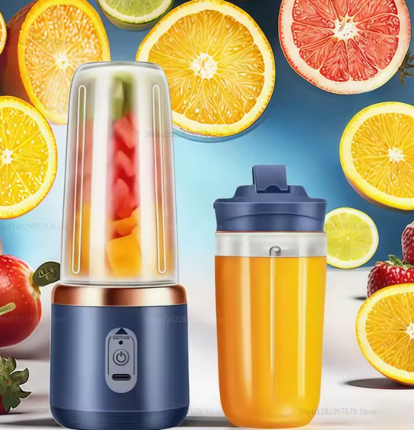 خلاط عصائر محمول USB مع 6 شفرات – كوب عصير منزلي قابل للشحن