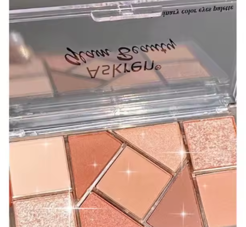 لوحة ظلال عيون أكريليك شفافة – 9 ألوان لامعة تدوم طويلًا مع أداة مكياج