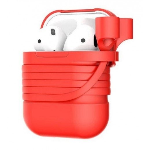 باسيس غطاء حماية واقٍ لحمل سماعات أبل آيربودز أحمر