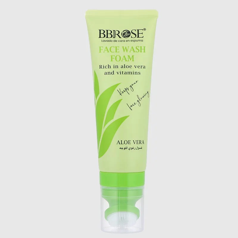 BBROSE Aloe Vera Vitamin - رغوة غسول الوجه الغنية، توهج مغذي - تعزيز