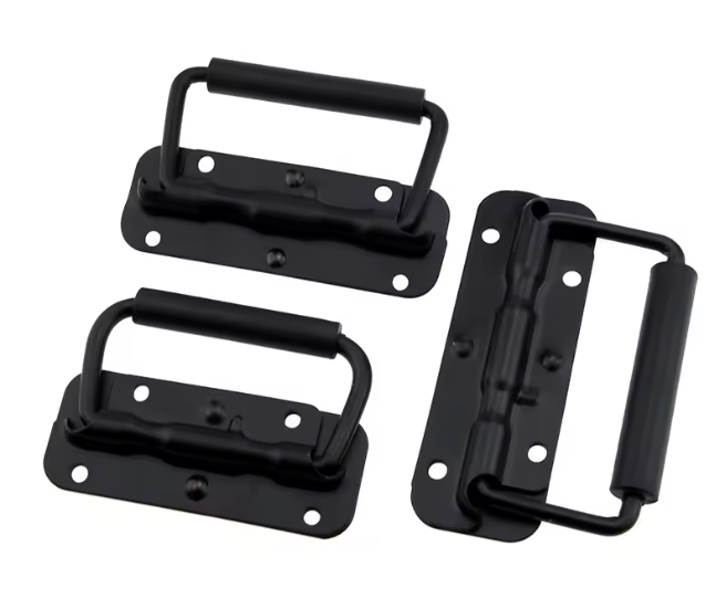 مقبض أمتعة صناعي من الحديد مع زنبرك – أسود، قطعة واحدة