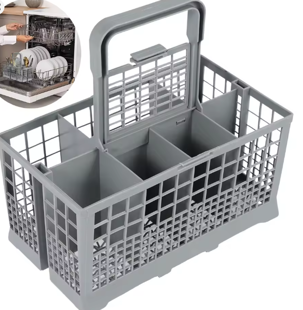 سلة أدوات مائدة متعددة الوظائف لغسالة الصحون – حامل قابل للطي