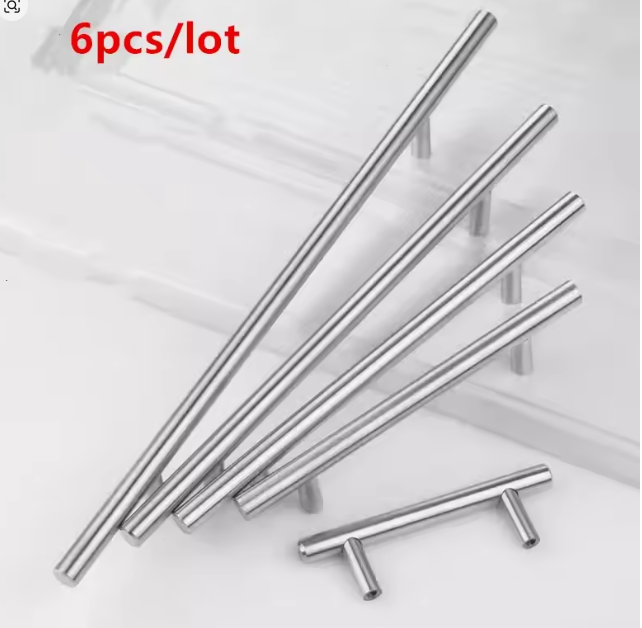 طقم 6 مقابض خزانة ZEXEF – فولاذ مقاوم للصدأ باللونين الذهبي والأسود لأبواب وخزائن المطبخ