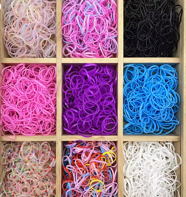 مجموعة 1000 قطعة أربطة شعر ملونة للفتيات – شريط مطاطي مرن لذيل الحصان واكسسوارات الشعر