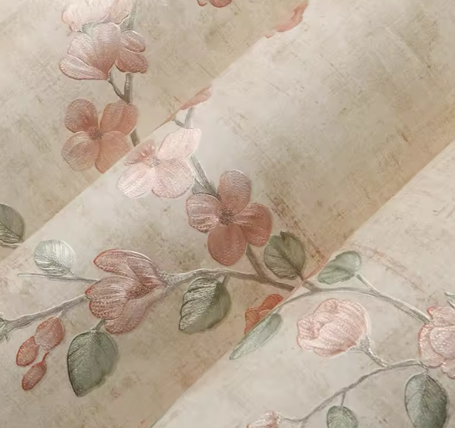 لوحة ثلاثية الأبعاد للأزهار – ورق جدران ديكوري لغرفة النوم والمعيشة