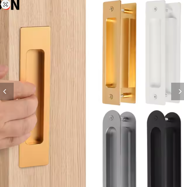 مقبض باب خشبي منزلق غير مرئي ، باب منزلق منزلق ، زوج مشقوق ، شرفة ومطبخ ، مشقوق