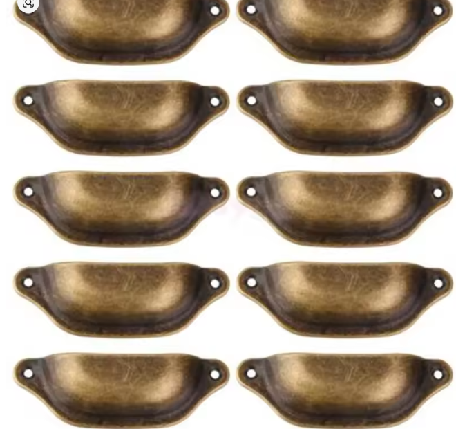 مجموعة 10 مقابض درج معدنية على الطراز الرجعي – مقابض أبواب وخزائن نحاسية عتيقة