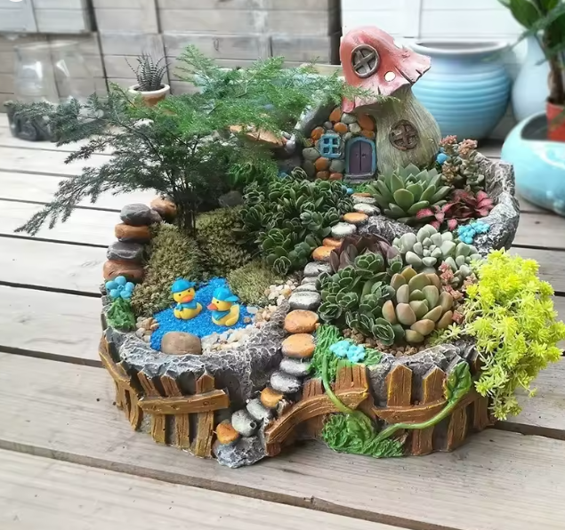 تمثال زهور راتنجية كبير – ديكور حدائق داخلي وخارجي