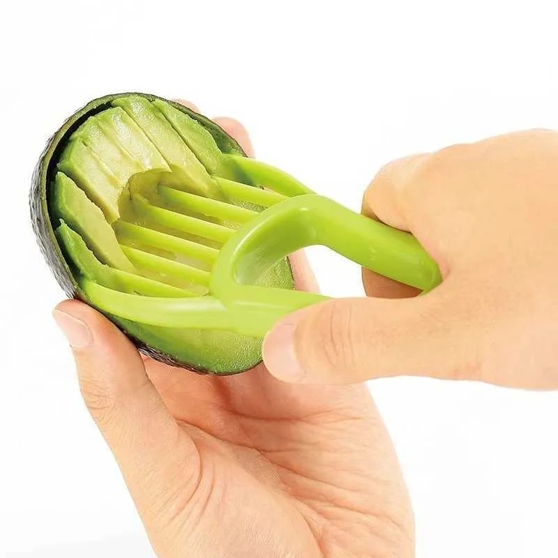 3 In 1 Avocado Slicer Vegetable Tools Shea Corer Butter Fruit Peeler Cutter Pulp Separator Plastic Knife Kitchen Gadgets