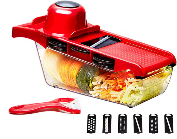 قطاعة ومقشرة خضروات متعددة الوظائف بشفرة فولاذية – لتقشير البطاطس والجزر وتقطيع الجبن، أداة مطبخ عملية