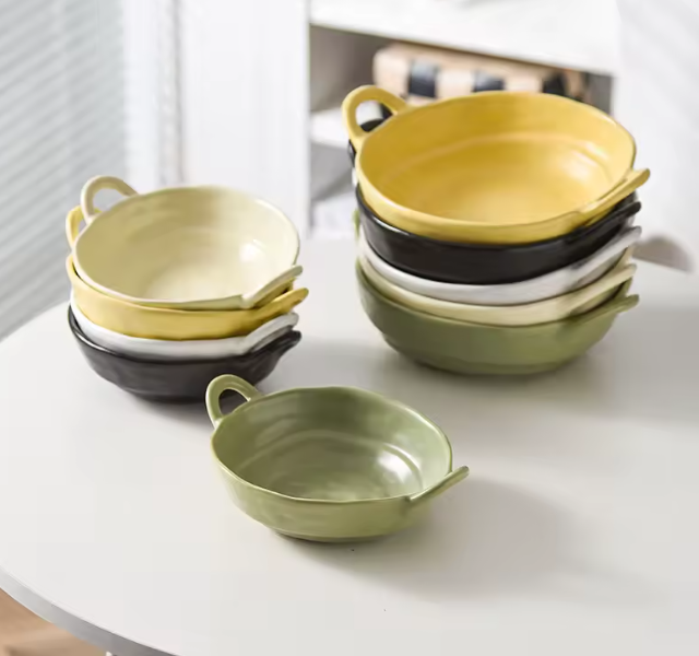 وعاء سيراميك غير منتظم الملمس – سلطانية للأعشاب والمعكرونة