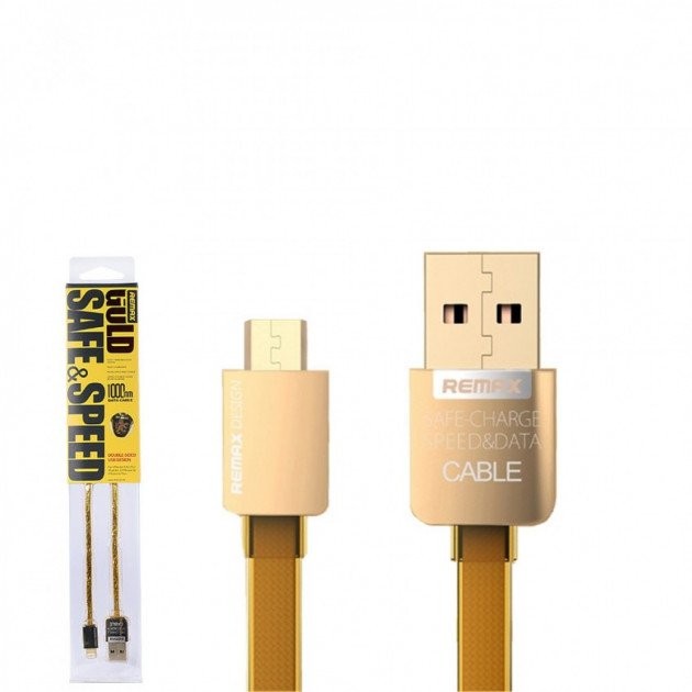 ريماكس كابل بيانات ميكرو يو اس بي ذهبي بطول 1 متر