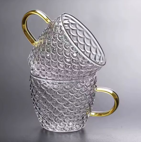 "طقم شاي كونغ فو زجاجي مقاوم للحرارة – أكواب وأواني شفافة للخمور والشاي"