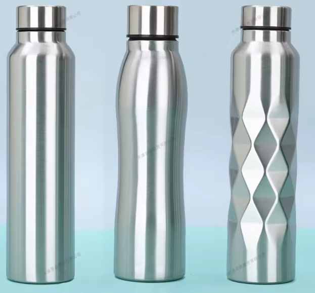 زجاجة مياه رياضية من الفولاذ المقاوم للصدأ 1000 مل – طبقة واحدة، متينة، 1/2/3 قطع، للتخييم والرياضة والصالة الرياضية