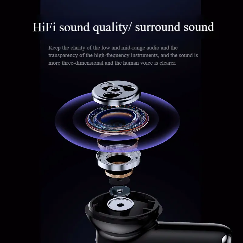 مؤشر بطارية LED لسماعات أذن لاسلكية حقيقية لتجربة صوتية خالية من الضوضاء