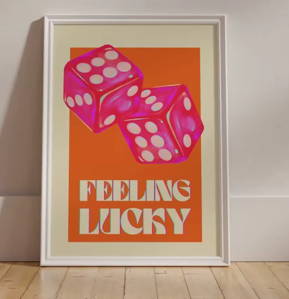 لوحة قماشية عصرية – تصميم Y2K دوبامين بالوردي والبرتقالي