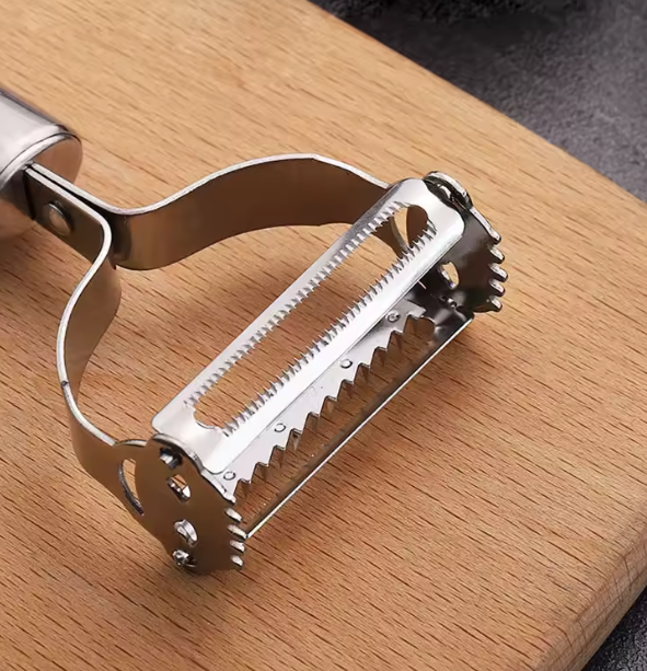 مقشرة خضروات وفواكه متعددة الوظائف من الفولاذ المقاوم للصدأ – مبشرة وجزر وكرفس