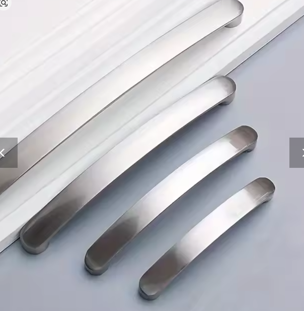 مجموعة 6 مقابض خزانة من الألومنيوم المصقول – حديثة لأدراج وخزائن المطبخ