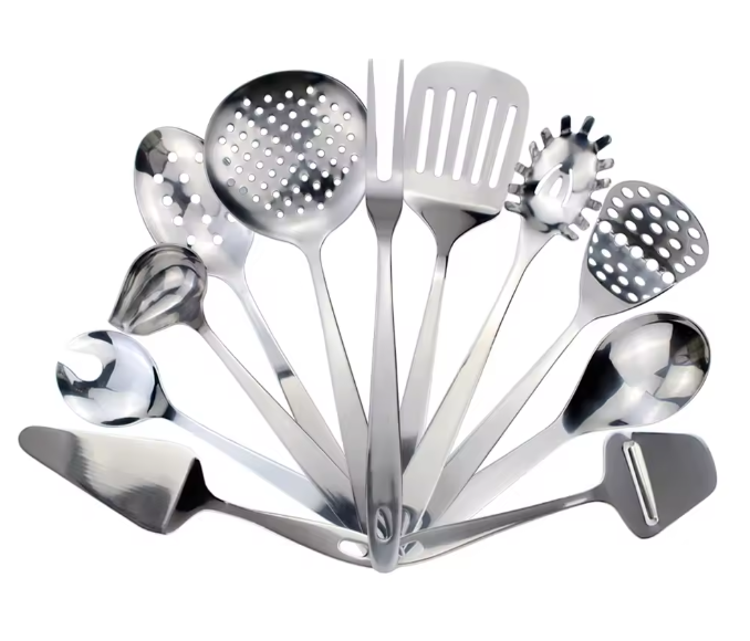 مجموعة أدوات مطبخ LUCF من الفولاذ المقاوم للصدأ – ملاعق وشوك وملاعق مسطحة