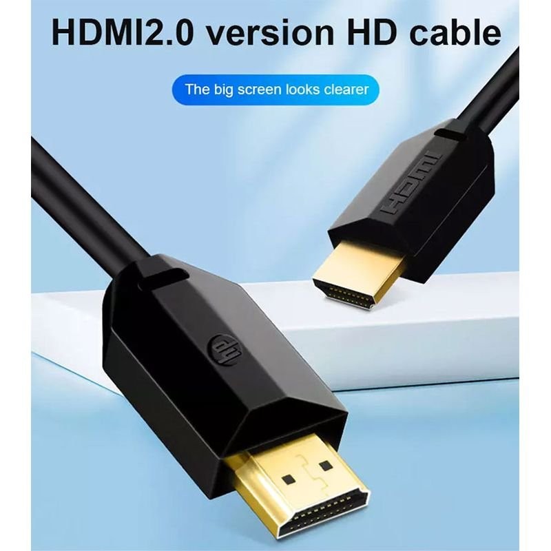 اتش بي كيبل 2.0 HDMI عالي السرعه 4K اللون اسود الطول 2 متر – DHC-HD01