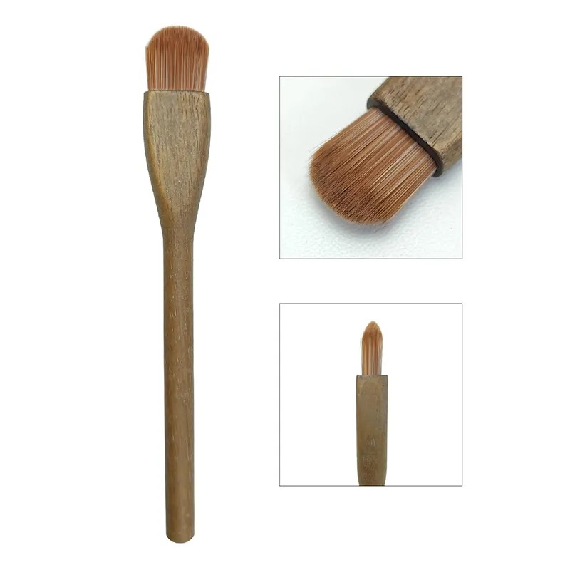 مجموعة فرش مكياج جديدة من خشب الزان مع شعيرات ناعمة فرشاة لمساحيق التجميل وفرشاة أحمر الخدود أدوات تجميل للمبتدئين معتمدة من FSC/EUDR