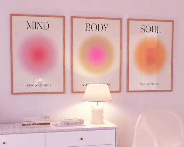 لوحة قماشية عصرية – اقتباس تحفيزي إيجابي مع هالة روحية