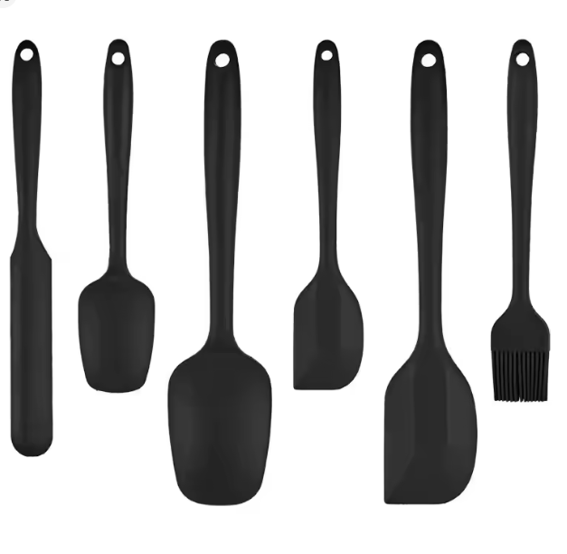 مجموعة 6 قطع أدوات مطبخ سيليكون – ملاعق وملاعق تيرنر مقاومة للحرارة وغير لاصقة للطبخ والخبز