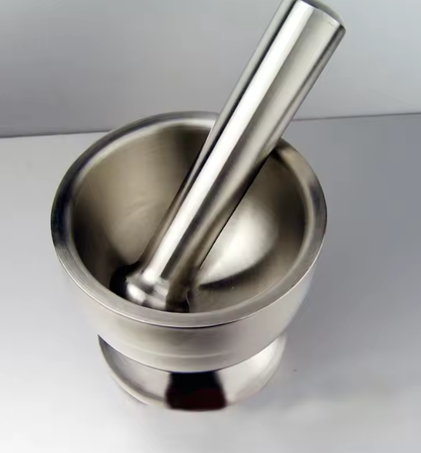 مطحنة الثوم والتوابل من الفولاذ المقاوم للصدأ – وعاء أعشاب وصيدلية مع بيستل لأدوات المطبخ