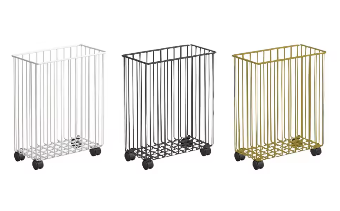 سلة غسيل متحرّكة بسعة كبيرة – تصميم نحيف بعجلات لتخزين الملابس والمستلزمات الرياضية