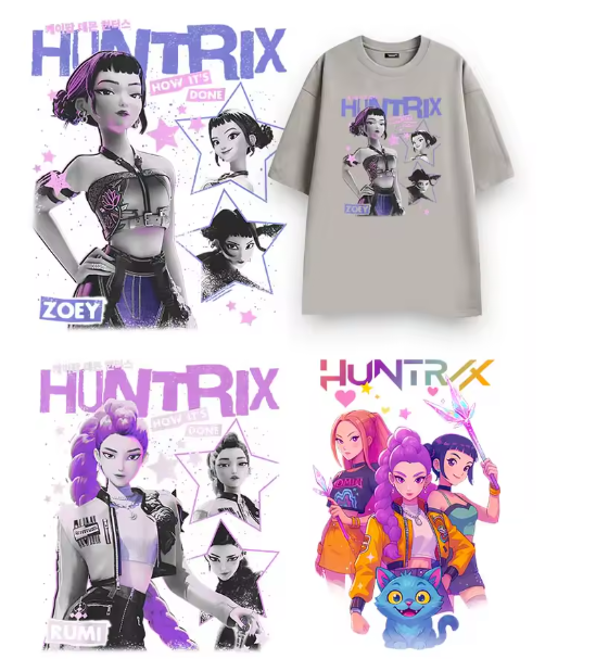 ملصقات نقل حراري K-pop – تصميم شيطان الصيادين