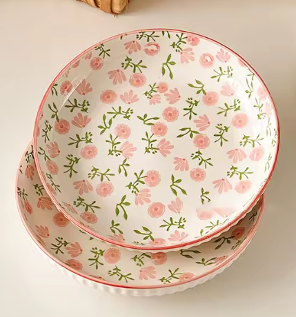 طبق سيراميك مسطح 7 بوصات – أطباق تقديم الخبز والفواكه والحلوى