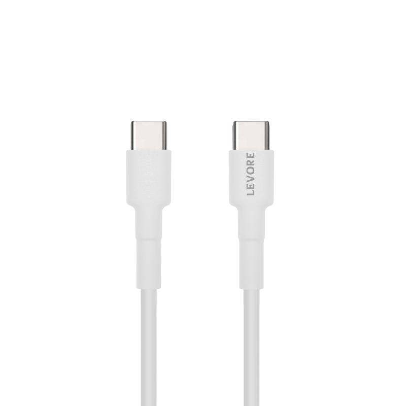 سلك شاحن ليفوري تايب سي الي تايب سي بلاستيك 1 م-ابيض-LC5311-WH