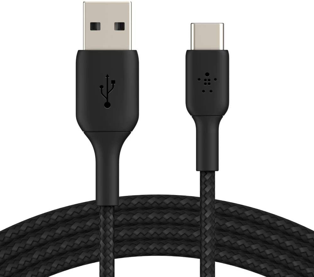 كابل بلكين Boost Charge Braided USB-C إلى USB-A بطول 1 متر أسود