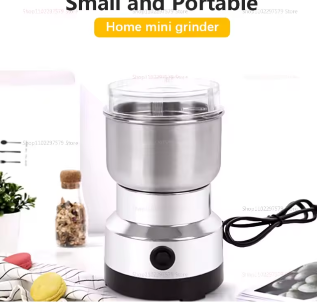 مطحنة قهوة وتوابل كهربائية 2025 – 4 شفرات بسعة 300 مل للمطبخ المنزلي