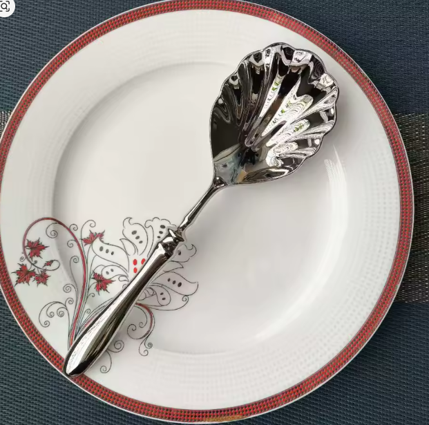 ملعقة كبيرة من الفولاذ المقاوم للصدأ 304 بنقشة مطرقة – أدوات مائدة منزلية متينة ومقاومة للحرارة