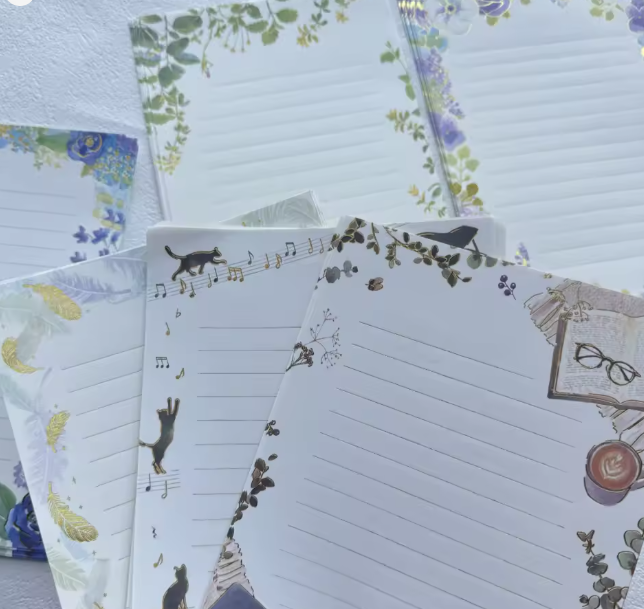 ورق كتابة خمر مع مغلف برونزي – لمراسلات، بطاقات دعوة وحفلات الزفاف