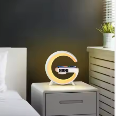 سماعة و شاحن لاسلكي مزود ب ليد