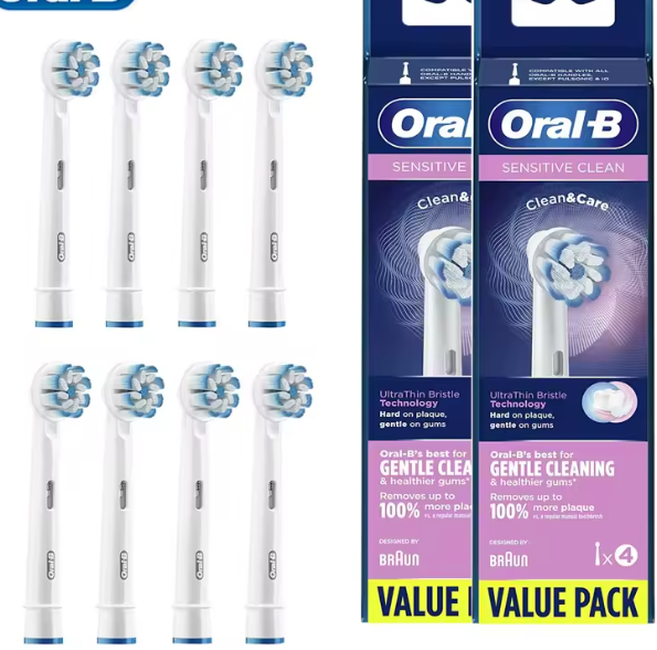 رؤوس فرشاة أسنان كهربائية أصلية B EB6 – شعيرات ناعمة فائقة الحساسية للعناية باللثة وتنظيف لطيف