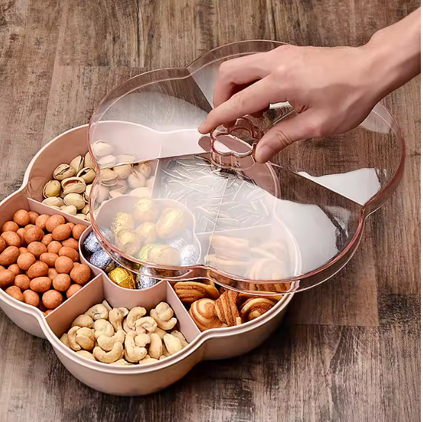 صندوق تخزين متعدد الطبقات على شكل زهرة – لحفظ الحلوى والفواكه والمكسرات