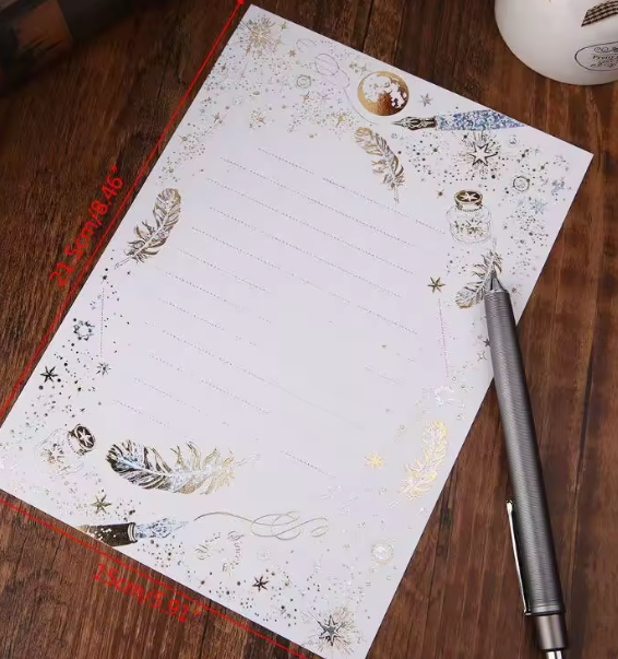 مجموعة 8 أوراق كتابة خمر برونزية W89C – ورق متطور للكتابة والقصاصات الفنية