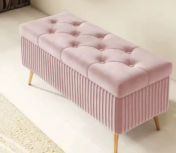 أرائك عثمانية طويلة بتصميم شمالي مع تخزين – مقعد فخم متعدد الاستخدامات للمنزل، المدخل، الممر وغرفة النوم